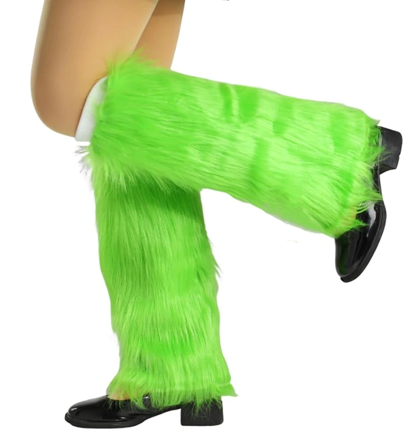 Abien Green Fluffy Leg Warmers — view 1