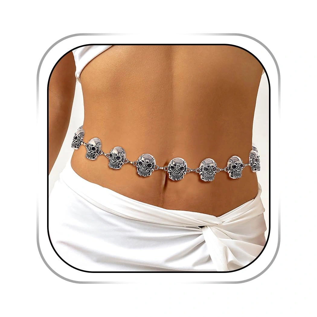 Abien Silver-Tone Skull Waist Chain — view 1