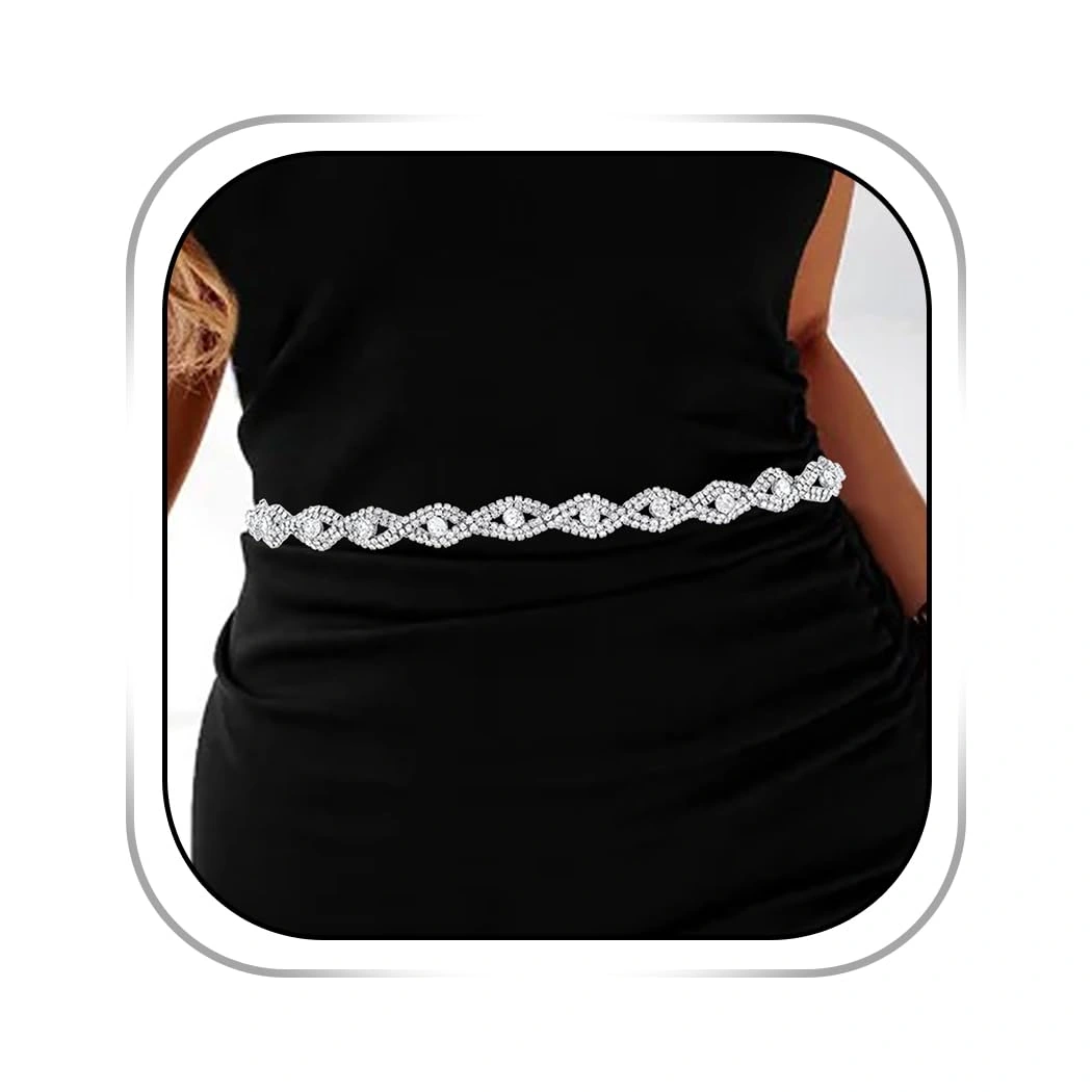 Abien Rhinestone Dress Belt — view 1