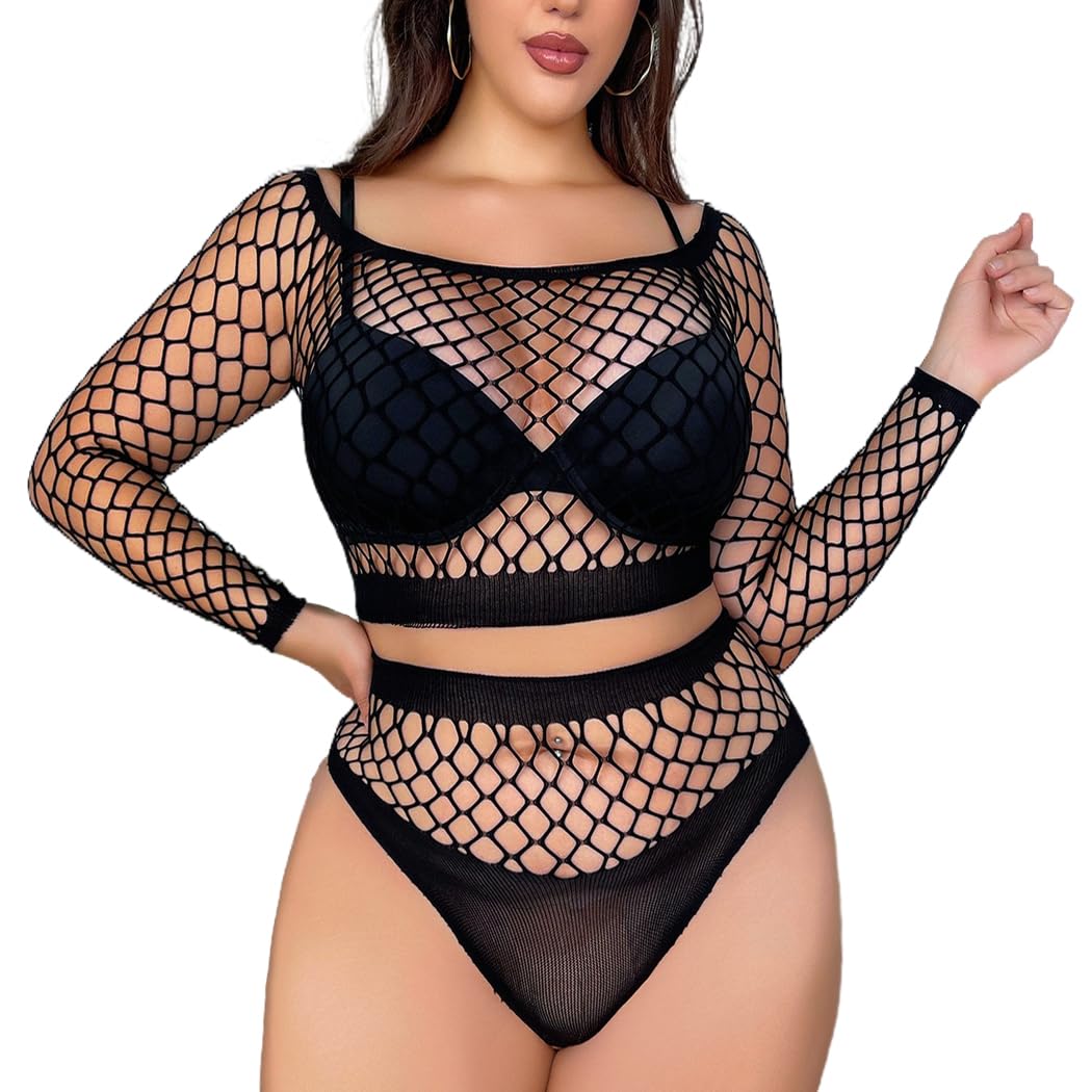 Abien Fishnet Bodystocking Black · One Size (Fits Most)