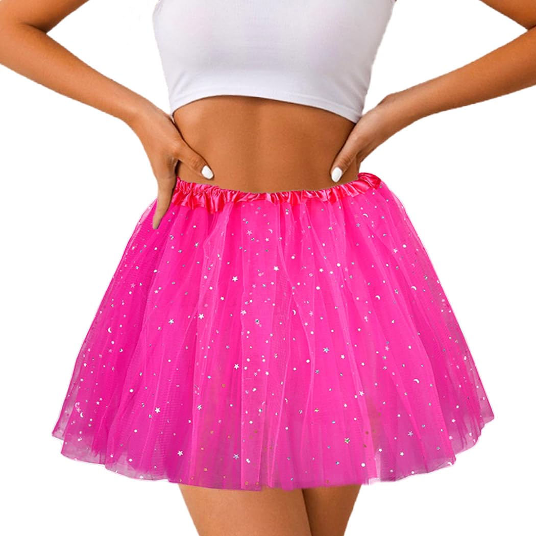 Abien Star Tulle Tutu Rose Red