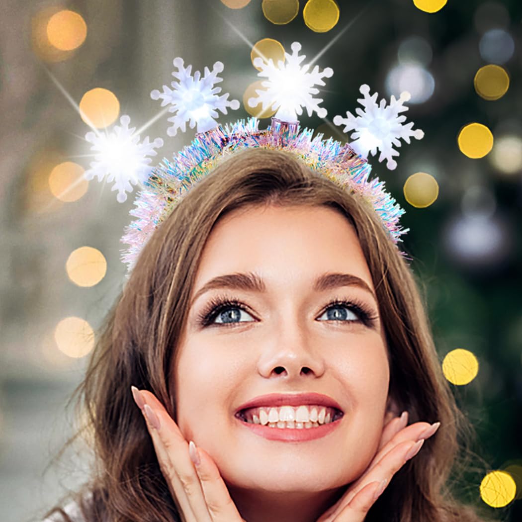 Abien Light-Up Snowflake Headband White · One Size