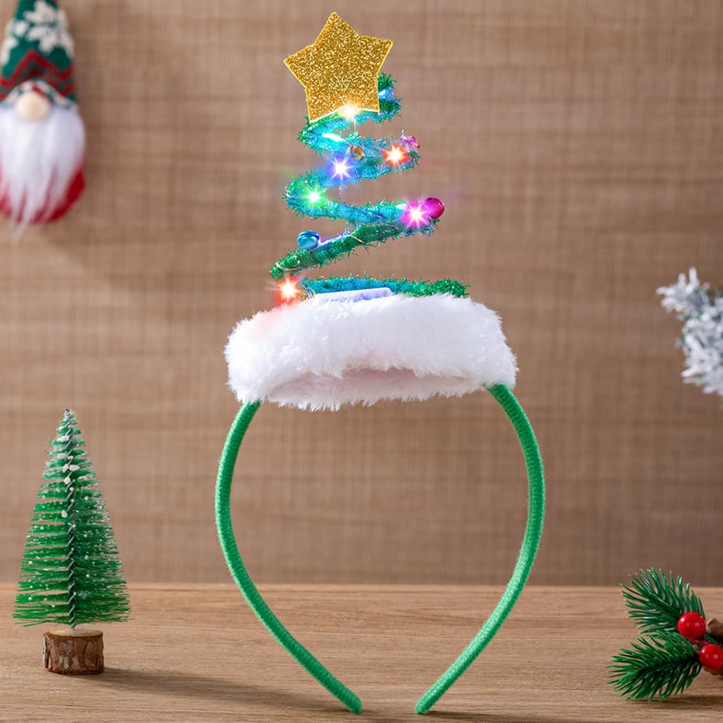 Abien Light-Up Santa Hat Headband Green · 1 Count (Pack of 1)
