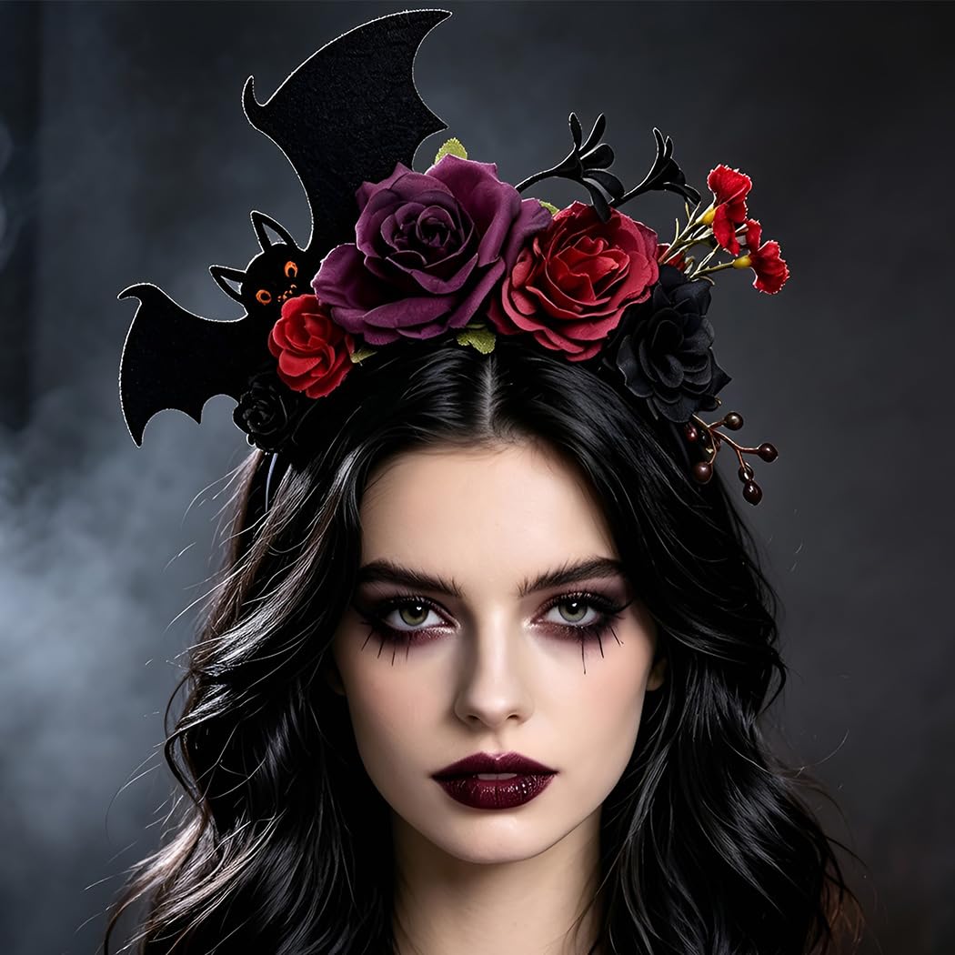 Abien Bat & Rose Headband Purple